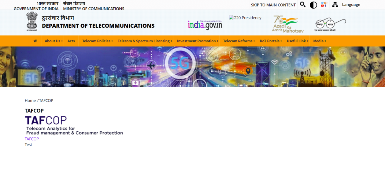 Tafcop Portal: Safeguarding Telecom Consumers in India